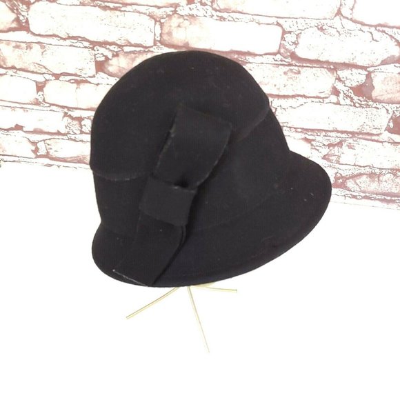 Nordstrom Accessories - Nordstrom Womens Black 100% Wool Felt Cloche Bucket Hat One Size Fast Shipping